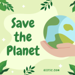 Green Save The Planet Flat Illustrative giitsc